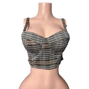 Plaid Bustier Top